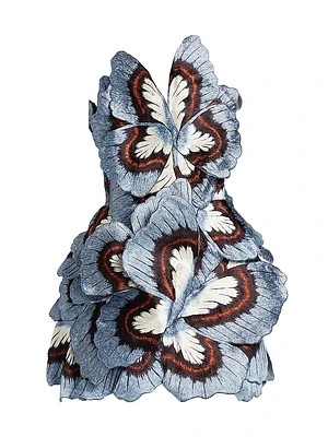Strapless Butterfly Appliqué Minidress