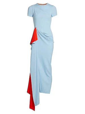 Double-Faced Jersey Draped Dress