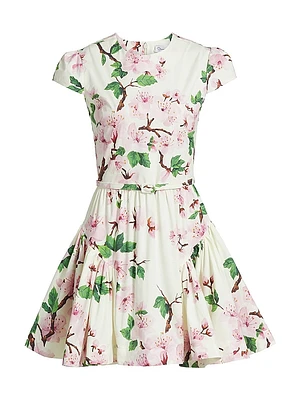 Cherry Blossom Poplin Fit & Flare Minidress