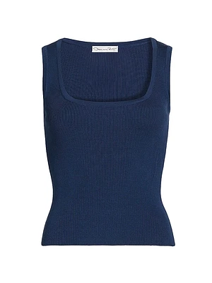 Silk-Blend Rib-Knit Tank