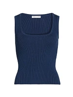 Silk-Blend Rib-Knit Tank