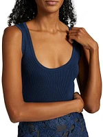 Silk-Blend Rib-Knit Tank