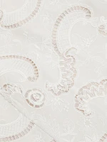 Scroll Guipure-Lace High-Low Midi-Dress