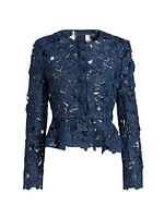 Cherry Blossom Guipure-Lace Jacket