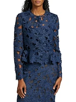 Cherry Blossom Guipure-Lace Jacket
