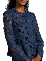 Cherry Blossom Guipure-Lace Jacket