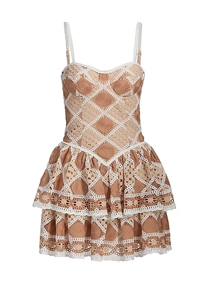 Bossa Crochet Tiered Minidress