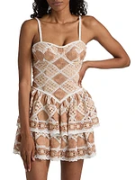 Bossa Crochet Tiered Minidress