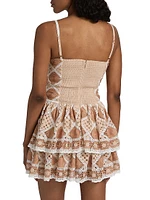 Bossa Crochet Tiered Minidress