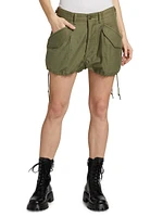 Marianne Cotton Mid-Rise Cargo Shorts