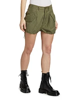 Marianne Cotton Mid-Rise Cargo Shorts