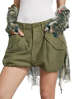 Marianne Cotton Mid-Rise Cargo Shorts