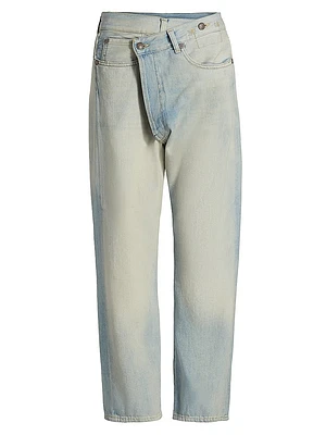 Crossover Straight-Leg Jeans