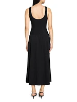 Textured Pima Cotton Blend A-Line Dress
