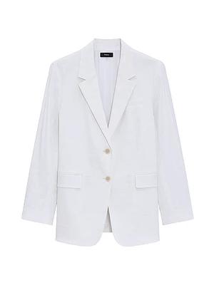 Oversized Straight-Fit Single-Breasted Blazer