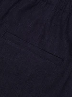 Linen-Blend Mid-Rise Tapered Pants