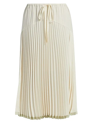 Pleated Tiered Midi-Skirt