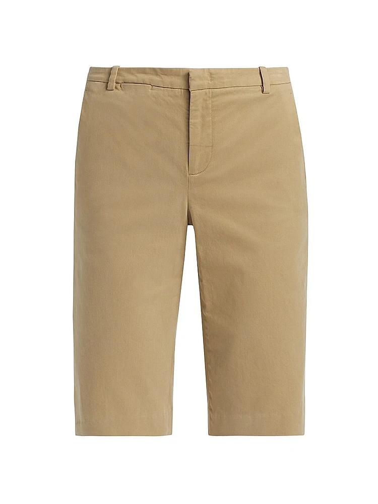 Stretch-Cotton Mid-Rise Bermuda Shorts