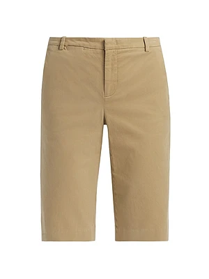 Stretch-Cotton Mid-Rise Bermuda Shorts