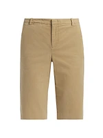 Stretch-Cotton Mid-Rise Bermuda Shorts