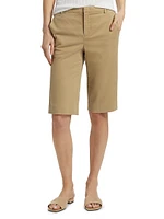 Stretch-Cotton Mid-Rise Bermuda Shorts