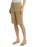 Stretch-Cotton Mid-Rise Bermuda Shorts