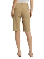 Stretch-Cotton Mid-Rise Bermuda Shorts