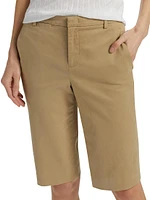 Stretch-Cotton Mid-Rise Bermuda Shorts