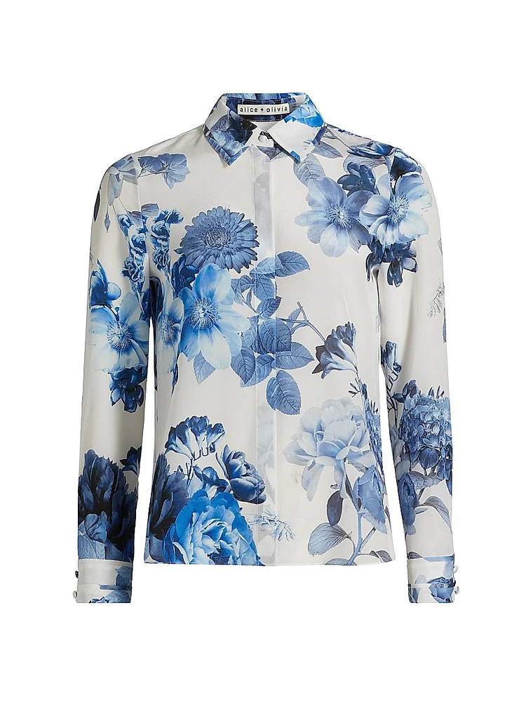 Willa Floral Print Button-Up Blouse