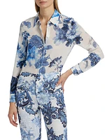 Willa Floral Print Button-Up Blouse