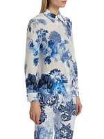 Willa Floral Print Button-Up Blouse