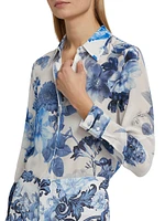 Willa Floral Print Button-Up Blouse