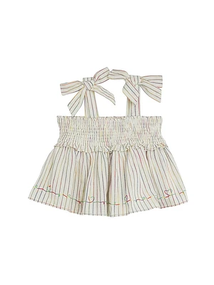 Little Girl's & Rainbow Stripe Top