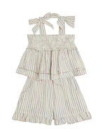 Little Girl's & Rainbow Stripe Top