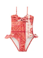 Little Girl's & Bandana One-Piece Swimsuit