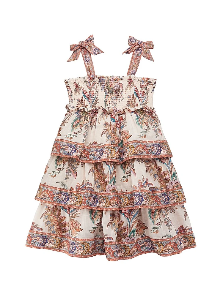 Little Girl's & Tiered Paisley Dress