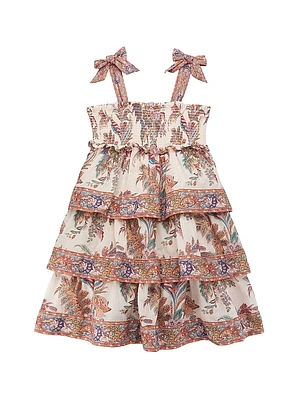Little Girl's & Tiered Paisley Dress