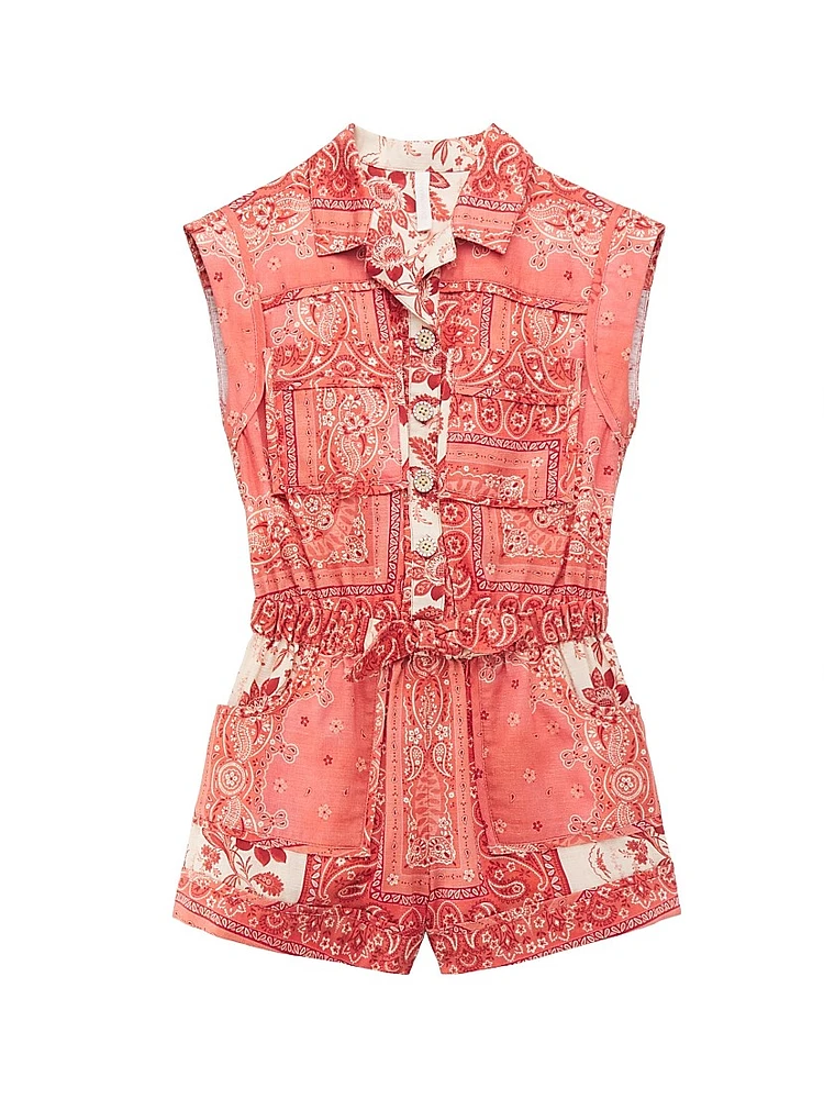Little Girl's & Bandana Romper