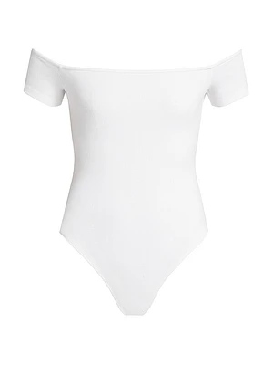 Adana Cotton-Blend Off-Shoulder Bodysuit
