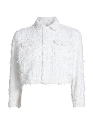 Koda Texured Denim Cropped Jacket