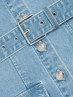 Midy Button-Front Denim Minidress