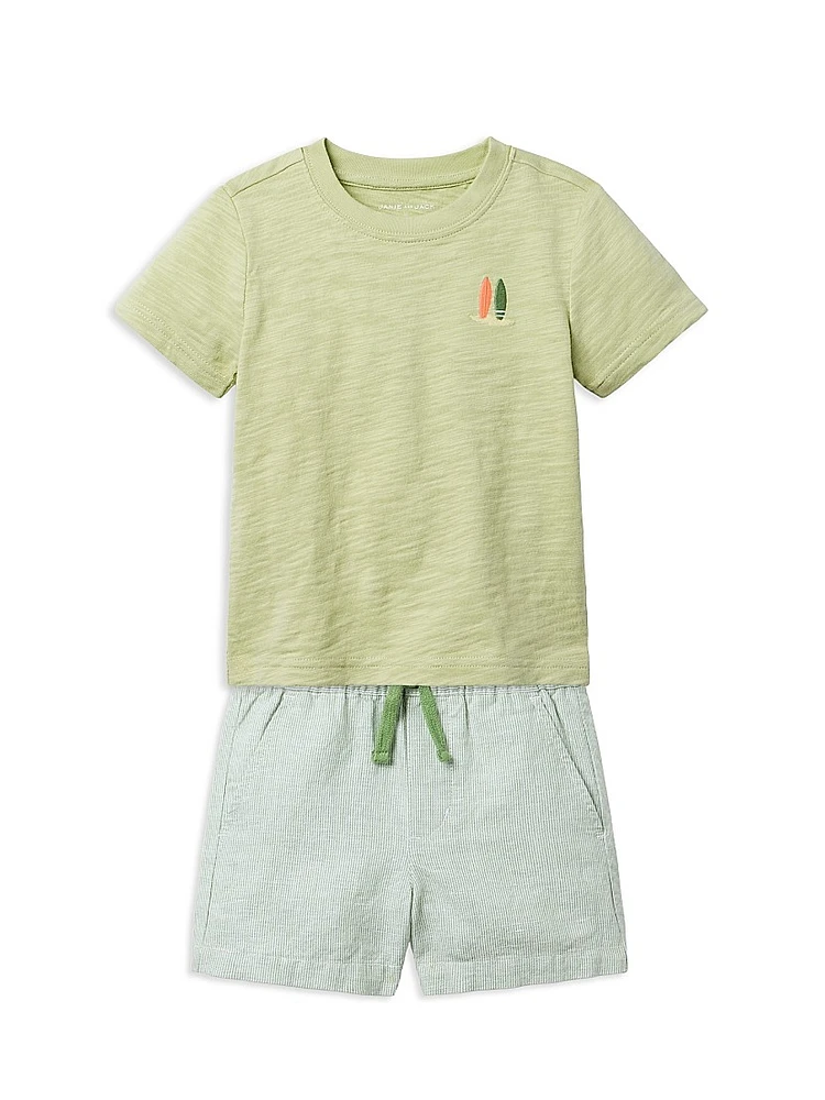 Little Boy's The Surfboard T-Shirt & Shorts Set