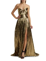 Marilyn Metallic Draped Gown