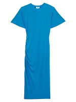 Ruched Jersey Midi-Dress