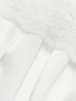 Camille Silk Lace-Trimmed Short Robe