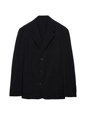 Single-Breasted Wool Blend Jacket