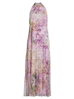 Riona Silk Halterneck Maxi Dress