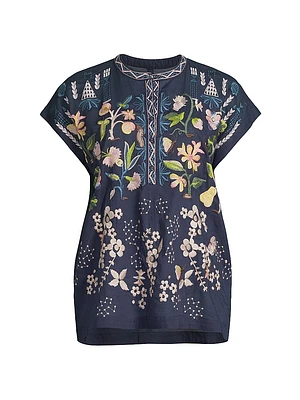 Lemona Joelle Embroidered Cotton Blouse