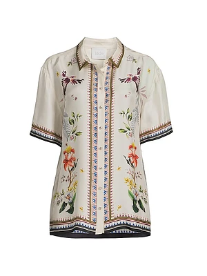 Wilah Ophelia Floral Silk-Blend Shirt