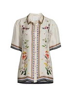 Wilah Ophelia Floral Silk-Blend Shirt